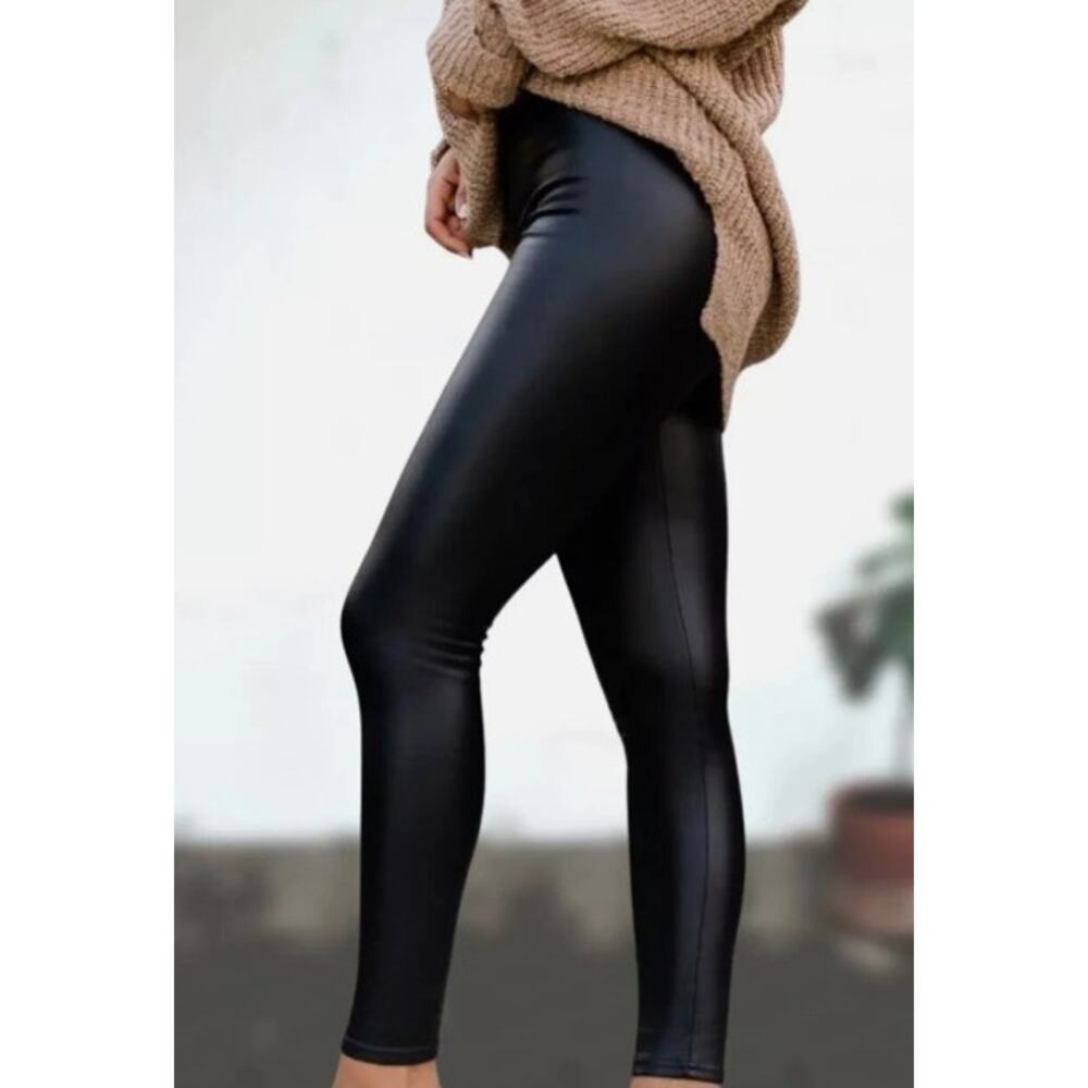 BP Women’s Black Vegan Faux Leather Legging Pants Size Small